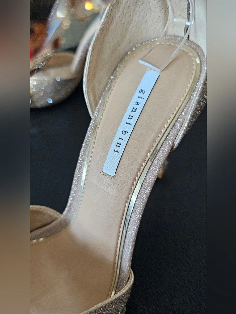 Gianni Bini Champagne Crystal High Heel Sandals Shoes Women's Size 9.5 NWOB